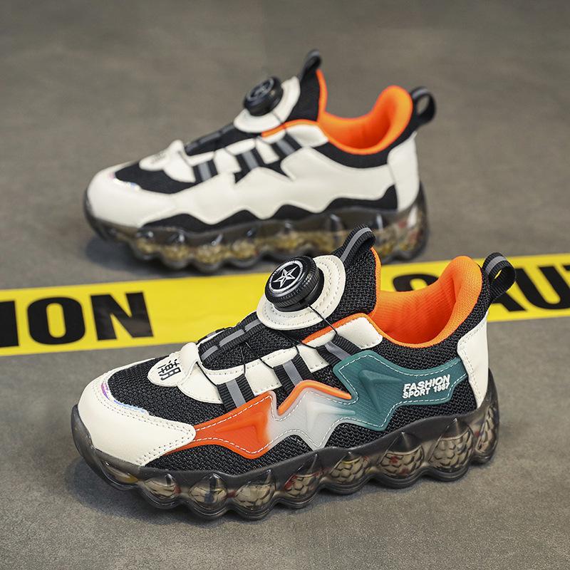 Classmates Boys and Girls Summer Hollow Breathable Mesh Rotating Button Middle School Children Elementary School Casual Sports Shoes