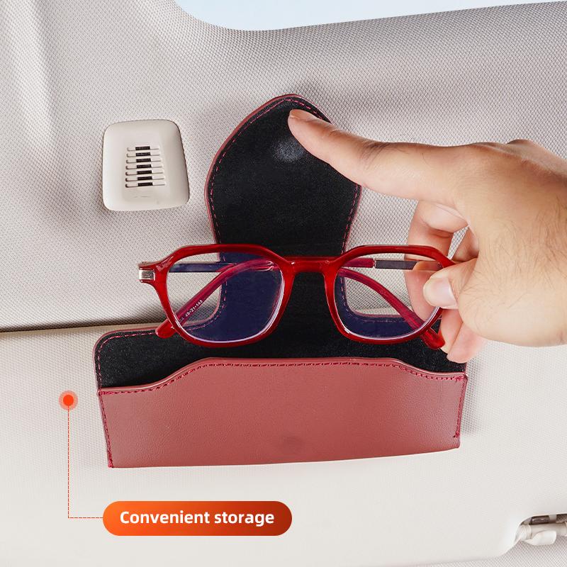 Car Glasses Clip Sun Visor Sunglasses Leather Storage Case For Volvo ES90 EC40 EX40 EM90 XC90 V90 V60 XC60 V40 S80 S60 S90 C40 cc1