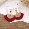 Holiday Style Handmade Grass Rattan Woven Earrings Retro Fringed Simple Stud Earrings Temperament Versatile Women's Earrings