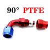 AN4 AN6 AN8 AN10 AN12 Straight 0 45 90 180 Degree Reusable Car Hose End Fittings Adapter For Swivel PTFE Oil Fuel Line Blue Red Fuel System Fittings7