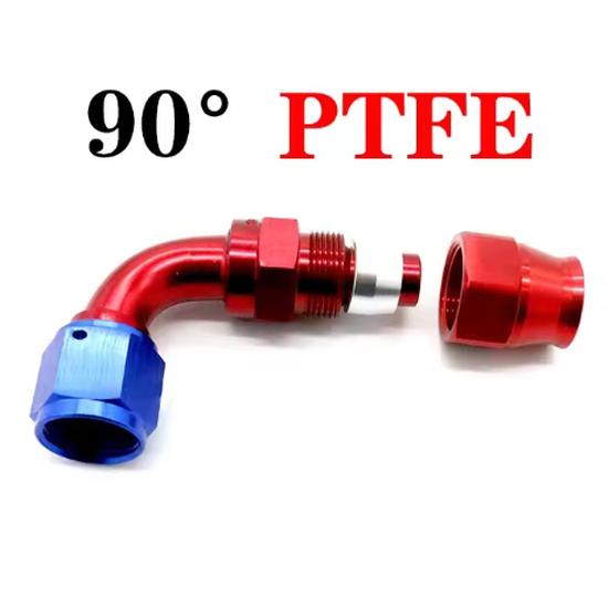AN4 AN6 AN8 AN10 AN12 Straight 0 45 90 180 Degree Reusable Car Hose End Fittings Adapter For Swivel PTFE Oil Fuel Line Blue Red Fuel System Fittings7