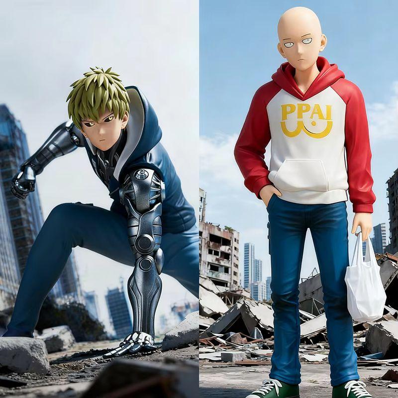 Yiran Toy 1 16Cm One Punch Man Anime Model Hoodie Saitama Action Figure Devil S-Level Hero Genos Figurine Pvc Collection Model Doll Toys