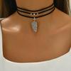 European and American retro gothic leaf pendant multi-layer necklace simple and fashionable personalized sticker neck collarbone autumn and winter