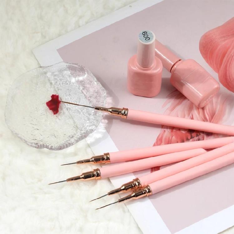 5Pcs Nail Art Brushes,Super Fine Thin Liner Nail Brush Set for Nail Gel Polish Painting Designs Gifts for Women Girls