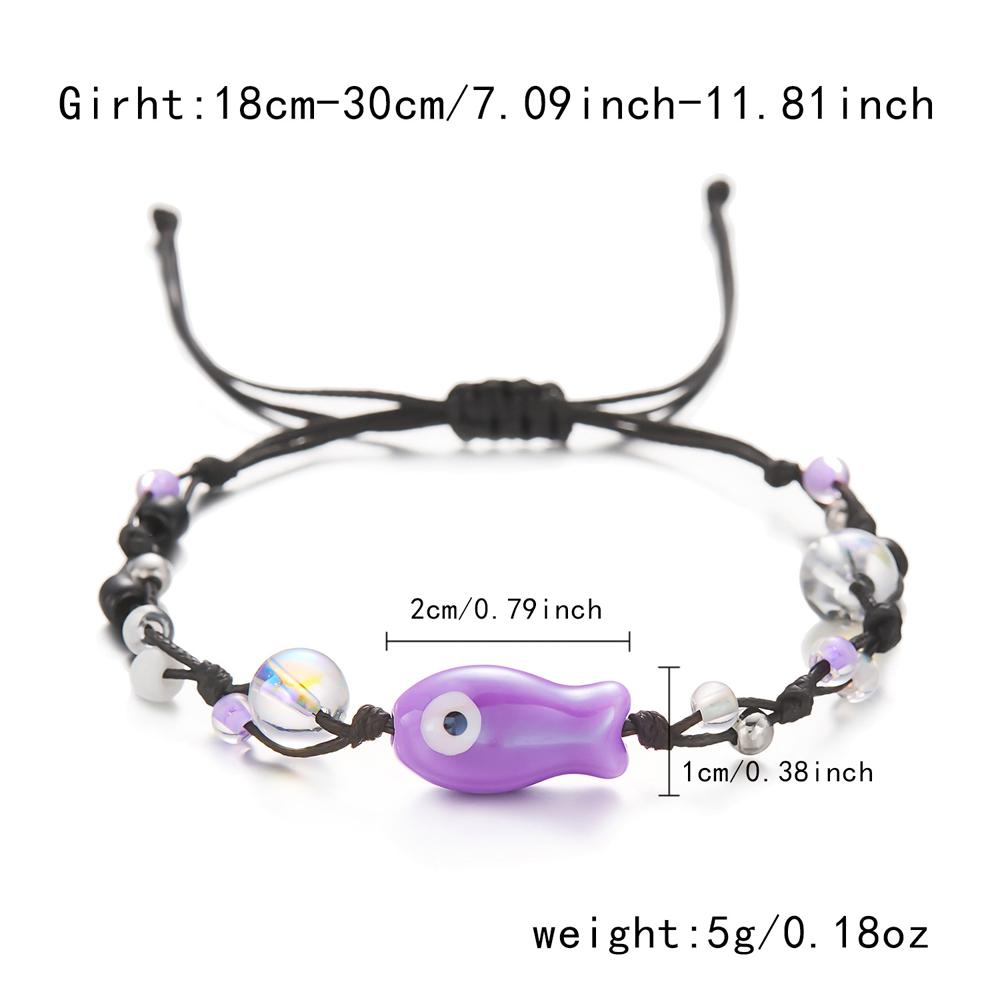 Colorful Ceramic Fish Beaded Bracelet For Women Unisex Handmade Braided Beads Bangle Bohemian Party Friendship Aesthetic Jewelry