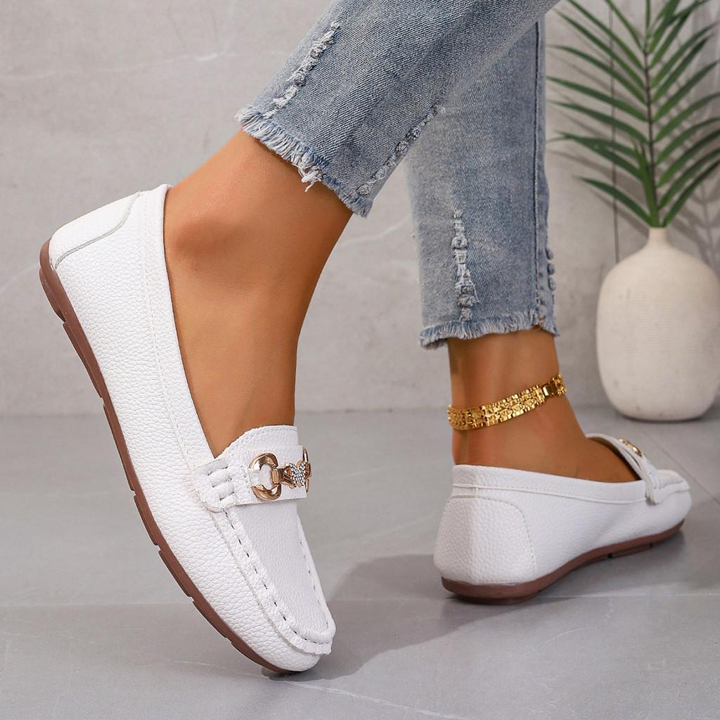 Pu Loafer Shoes For Women Casual Flat Slip On Comfort Spring Summer