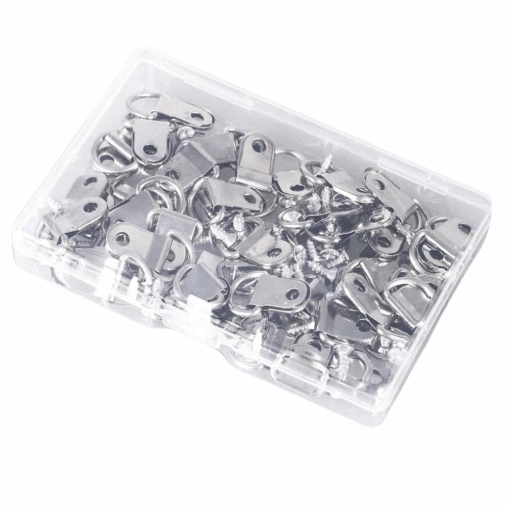 50pcs Hangers Picture Frame Hangers Triangle Hook Photo Frame Hardware  Wall Hanging серебряный