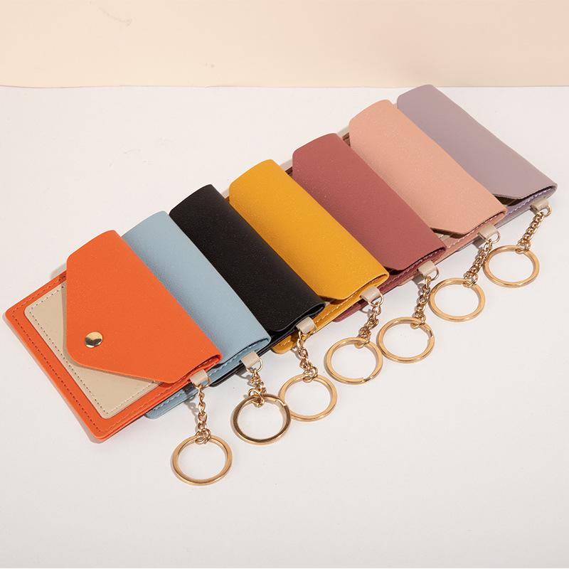 4pcs Creative And Fashionable Small Card Bag, Candy Color Bus Card Cover, Keychain Pendant.