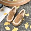 Casual Lambswool Loafers Women Flats Belt Strap Shoes Winter Furry Shoes Ladies Cotton Mocasines Warm Slip on Sheep Fur Boots