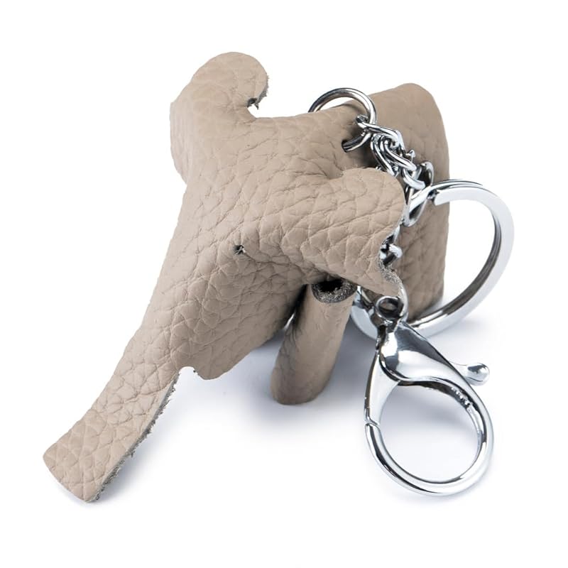 

[Yocipa] cute bag charm genuine leather elephant keychain leather stylish car key of keychain cute leather charm popular charms accessories (elephant