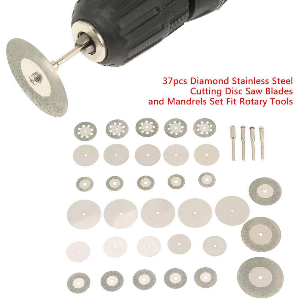 Cutting Disc, 37PCS  Vented Cutting Disc Stainless Steel Saw Mandrel Set Fit  Tools, Circular Saw Blades
