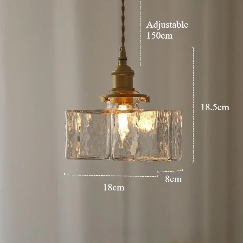 Japanese New Retro LED Glass Chandelier Hotel Bar Living Room Dining Room Study Bedroom Indoor Home Lighting E27