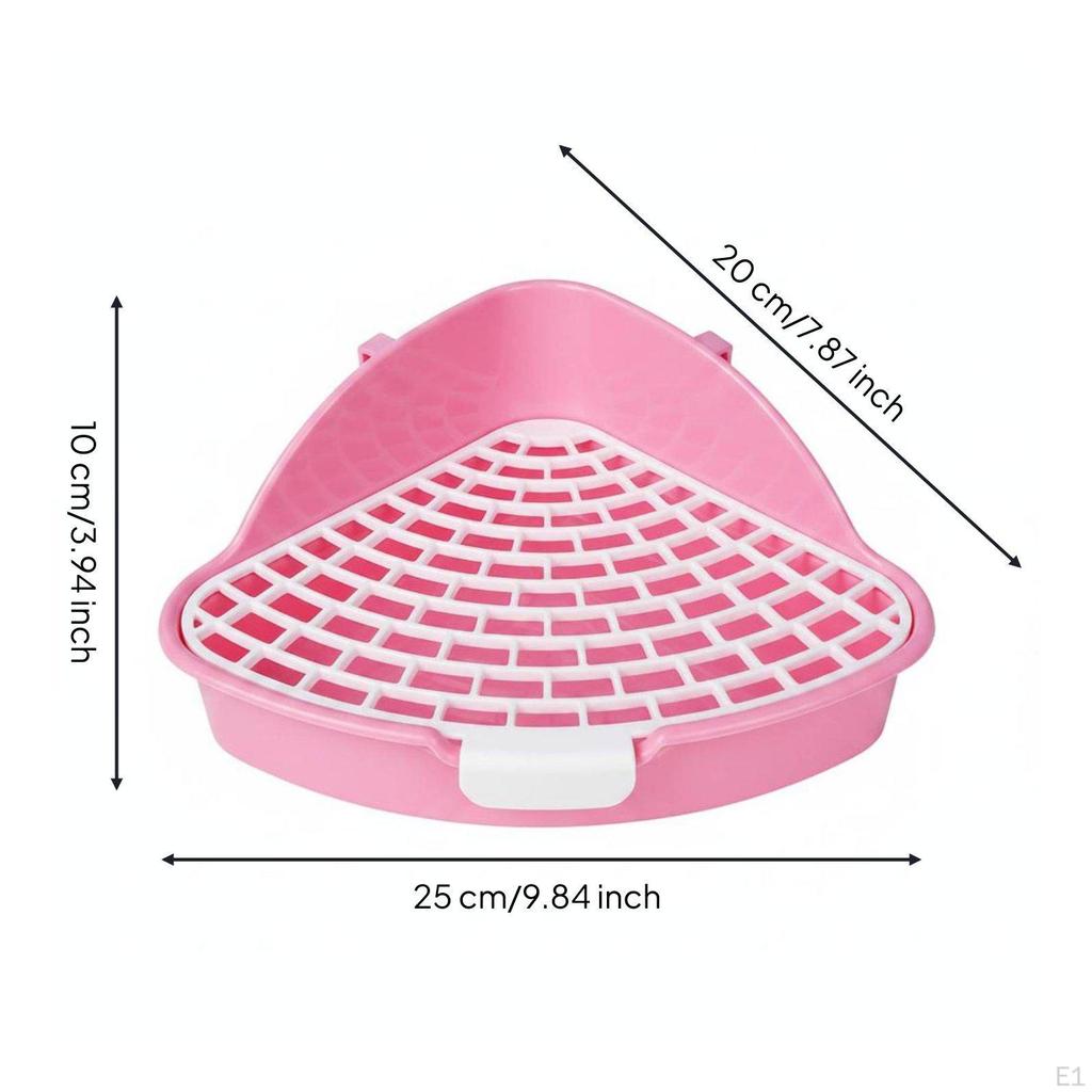 Triangle Small Pet Waste Tray SpillResistant Raised Side Litter Pan Thickened Corner Bunny