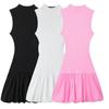 Women's Summer Ribbed Backless Ruched Slimming Dress