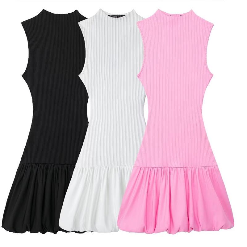 

Women s Summer Ribbed Backless Ruched Slimming Dress Large