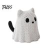 Talos 3D Printed Ghost Dog/Cat Figurine Ornaments, Knitted Texture Halloween Animal Decorations, Small Cute Puppy/Kitten Gifts for Home Desk Display