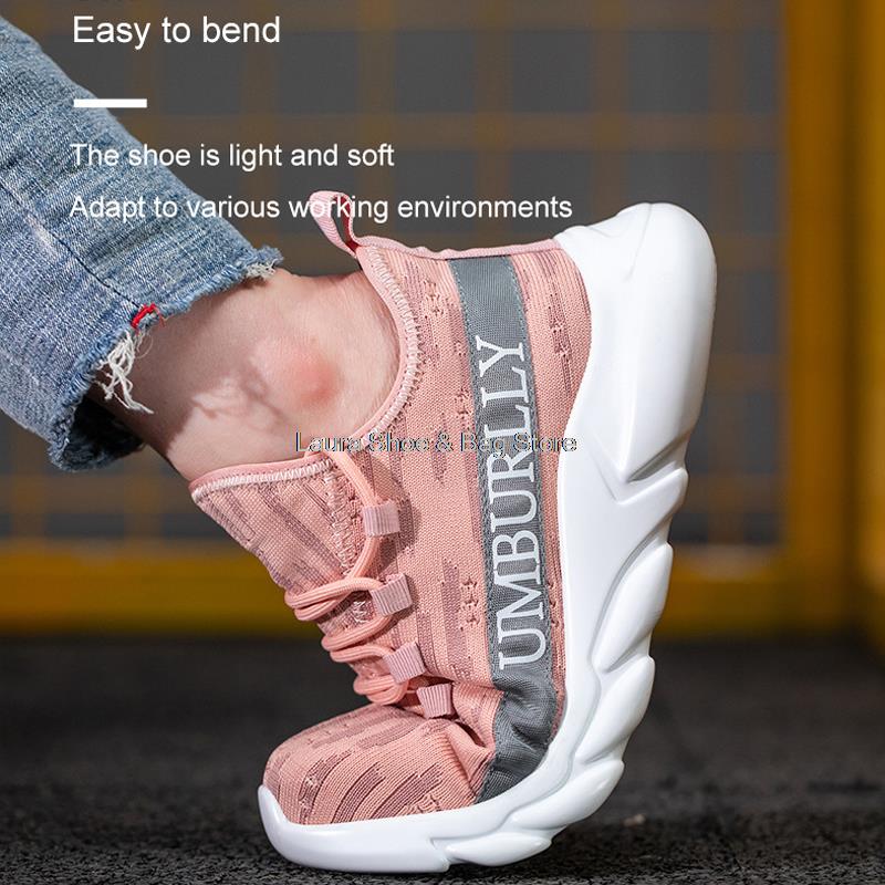Sapatos de Segurança Femininos da Moda Novos Sapatos de Trabalho Leves com Biqueira de Aço Homem Mulher Botas de Segurança para Trabalho Calçado de Proteção para Construção Feminino