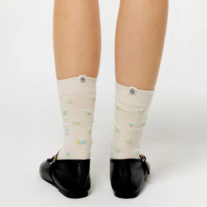 flower pattern socks - ivory