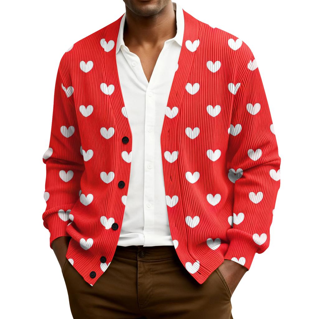 Herren Rippstrick Langarm Strickjacke