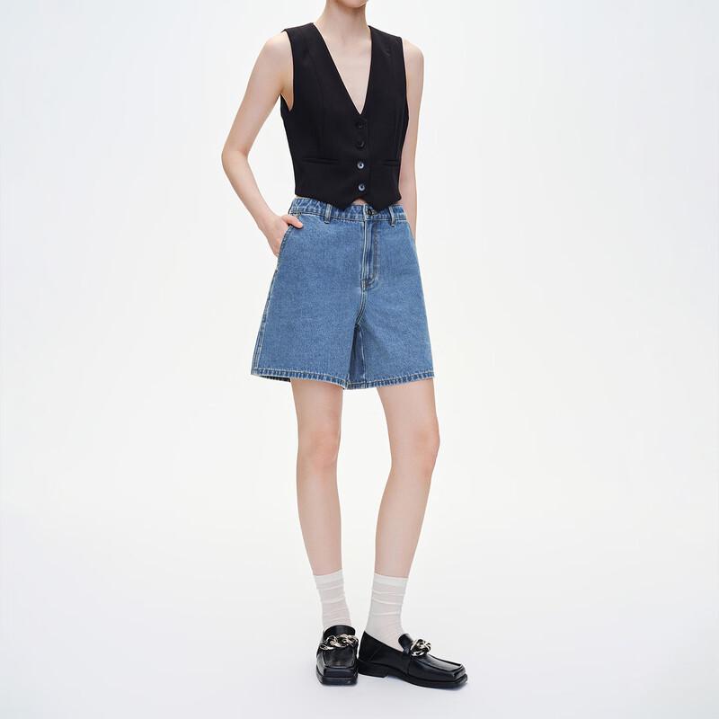 GIOVANNI VALENTINO Women s High-Waisted Loose Denim Shorts 2XL