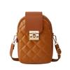 Embroidered Diamond Pattern Crossbody Phone Bag - 2023 Ladies' Versatile Single Shoulder Bag