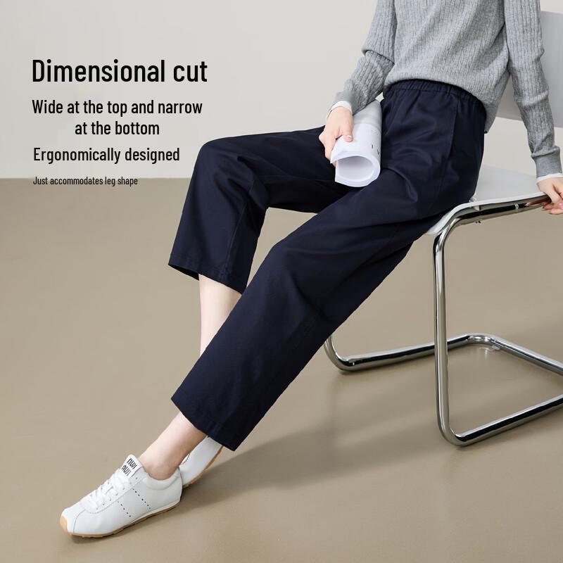 ESE-Y Women's Lyocell Cotton Tapered Cropped Casual Pants
