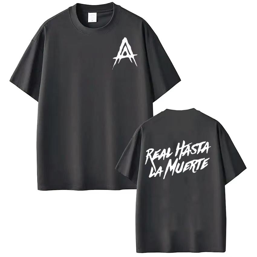 Rapper Anuel AA Real Hasta La Muerte T-Shirt Harajuku Mode Kurzarm T-Shirt Herren Damen HipHop Punk Baumwolle Sport Oberteil