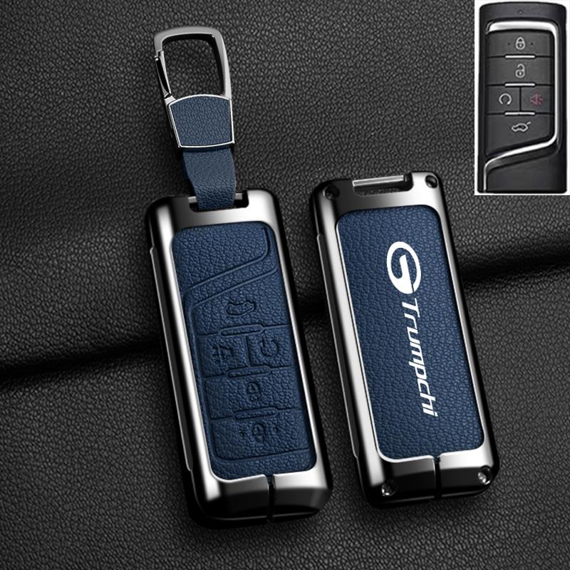Auto Smart Key Fob Cover Case Fit For Gac Trumpchi Gs7 Gs8 Gm8 Gs5 Ga6 Gm6 Zinc Alloy Genuine Leather Key Fob Protect Mount Remote Automotive Auto