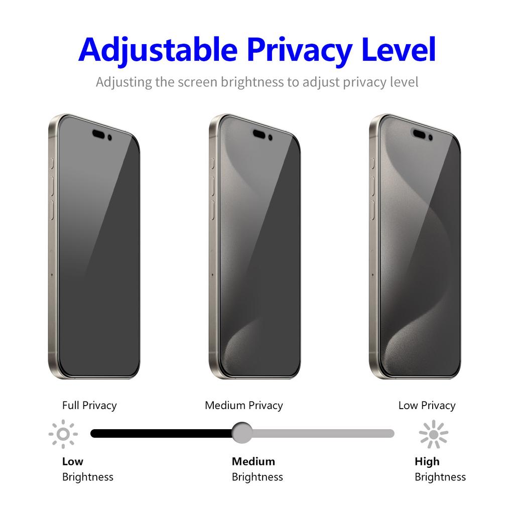 ENKAY HAT PRINCE For iPhone 15 Pro Privacy Screen Protector High Aluminium-silicon Glass Silk Printing Film