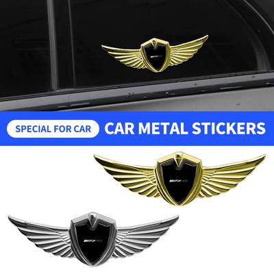 1 Stück 3D Metallflügel Emblem Auto Seitenmarkierung Fenster Kofferraum Aufkleber Decal Für Mercedes Benz AMG A B C E S CLA GLA GLC GLK CLS G-Klasse