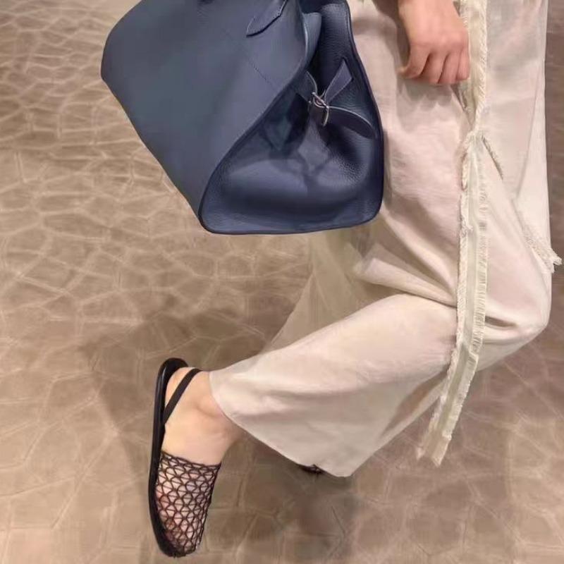 Fashion Women's baotou sandals summer new round head braided knot hollow breathable soft bottom flat slippers