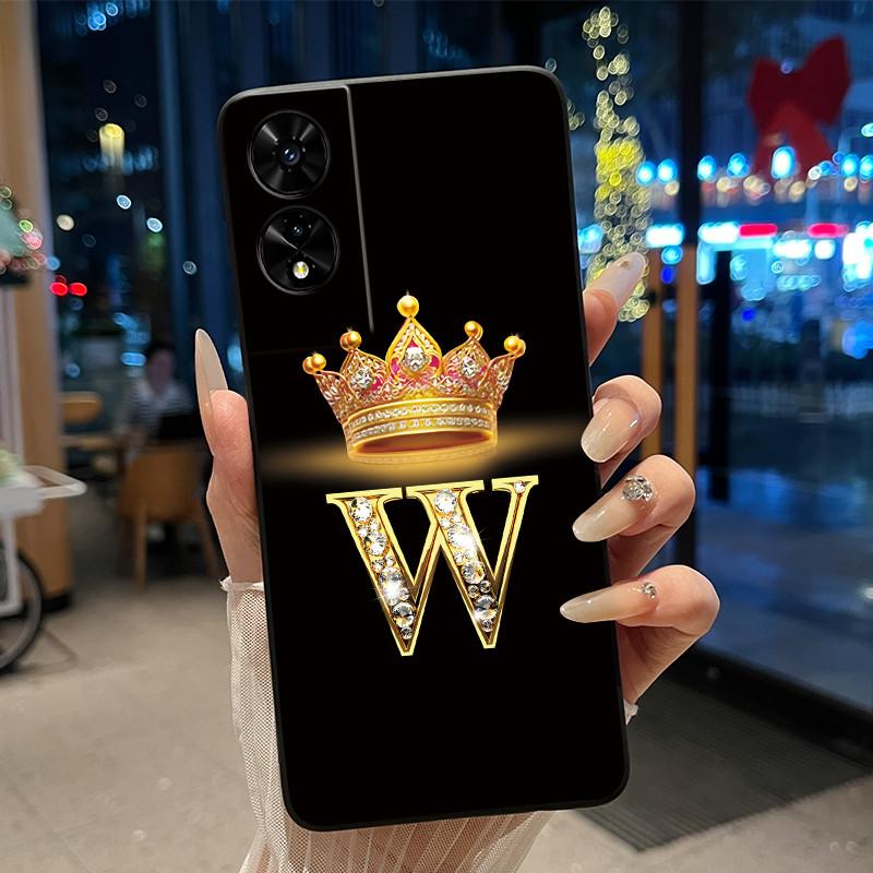 Beautiful Couple Phone Case For TCL 505 T509K T509A Bumper Black Silicone Shockproof Soft Casing Letter Crown Pattern Cover