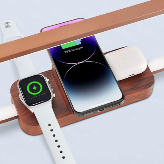 3-In-1 Bedside Lamp with Wireless Charger Nightstand Lamp USB Charging Desk Light for Nightstand Bedroom