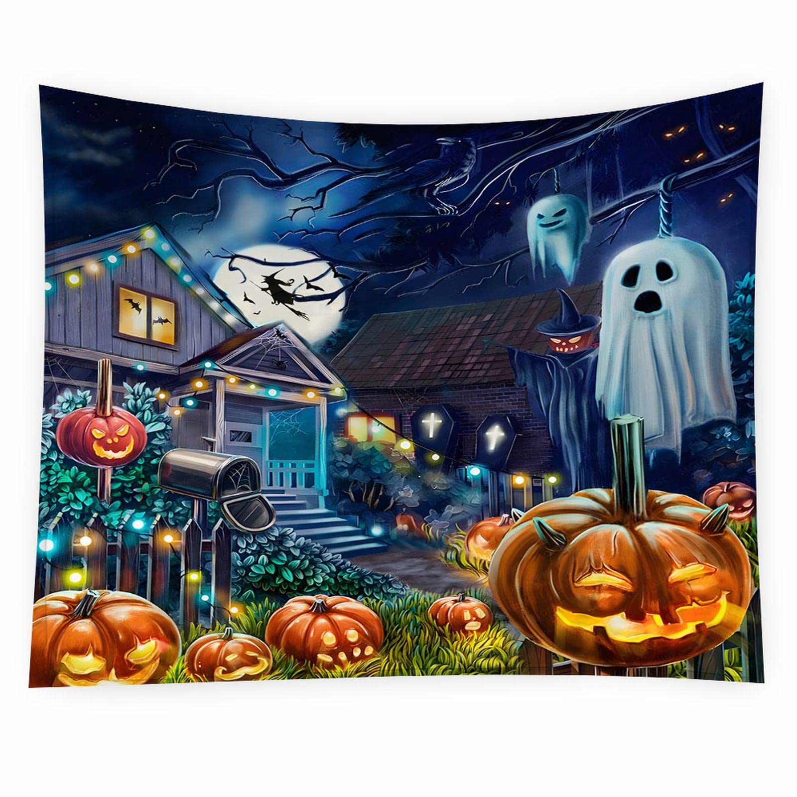 Осенний гобелен настенный гобелен деревенские тыквы и кленовые листья День благодарения — фото 8