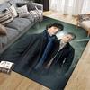 Watson&Sherlock Flannel Printed Carpet, Home Sofa Decoration for Living Room & Bedroom, Non‑Slip Play Flannel Floor Mat for Game Room