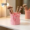 Decorative Pen Holder Pink Bow Makeup Brush Holder, 3D Printed Desk Organizer, Cosmetic Organizer Brushes & Storage Cup for Vanity Decoration