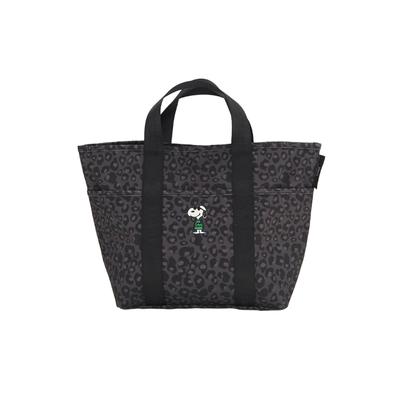 PEANUTS Snoopy Tote Bag [Tote Size M] Daily Travel Bag, Freestanding, Jacquard Weave, SOLEIL, Unisex, Adult, Leopard Print