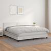 3141072 vidaXL Divan-lit Avec Matelas Blanc 160x200cm Similicuir