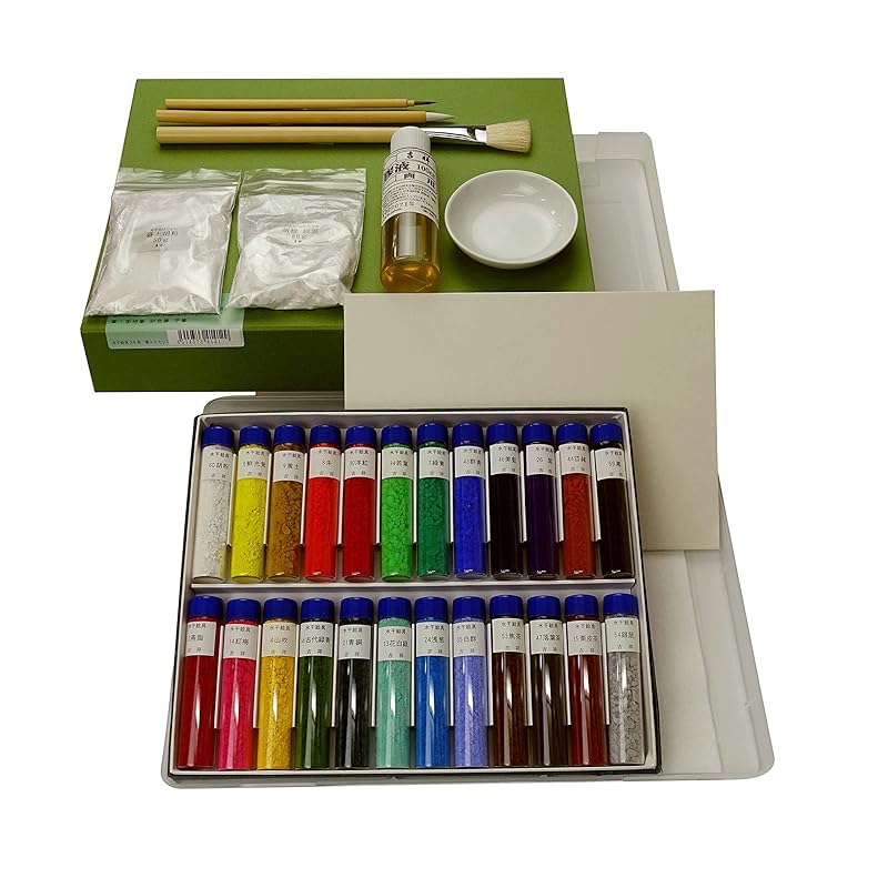 

Auspicious Japanese painting paints Suiboshi paint bottle 24 color set With brush 2-180