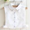 Colletto Falso in Cotone Coreano da Donna Argento Perline Rimovibile Colletto Falso Camicetta Strass Falsi Colletti Femminili Colletto Staccabile