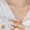 Blogger's Double Peach Heart Necklace: 18K Gold-Plated Titanium Steel Clavicle Chain P221