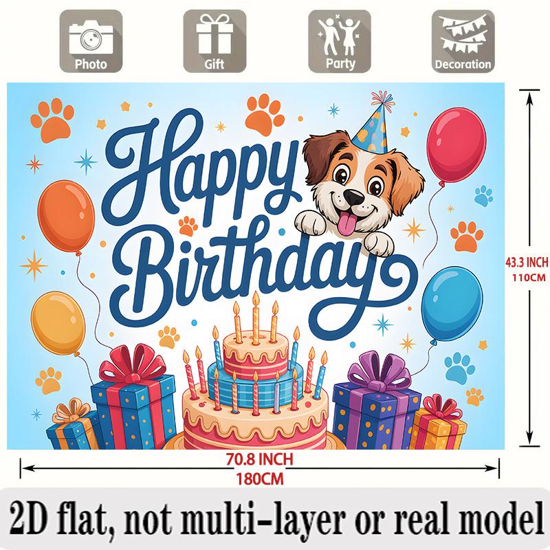 Party Backdrop Puppy Flat Event Backdrop Decoration Birthday Party Decor