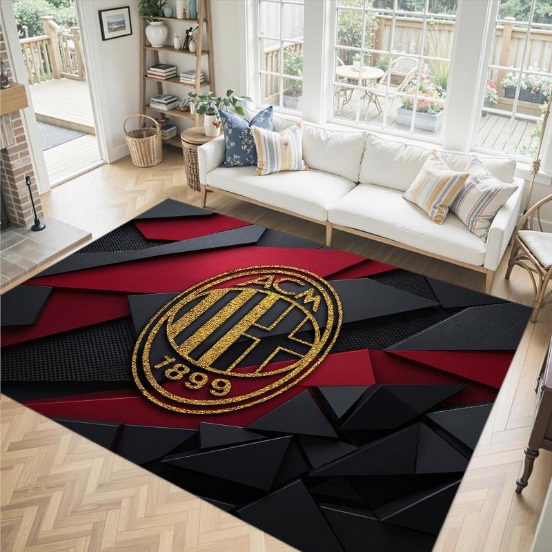 AC Milan Design Crystal Velvet Carpet Cozy Non?Slip Printed Rug For Bedroom Living Room Entrance
