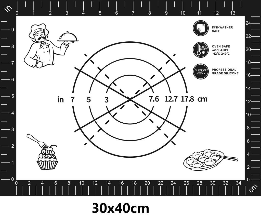 New Oversize 80/70/60cm Silicone Baking Mat Pastry Rolling Kneading Pad Kitchen Crepes Pizza Dough Non-stick Pan Pastry mat