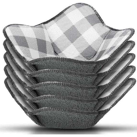 Geiserailie 5 Pieces Hot Bowl Holder Microwave Safe Bowl Cozies Multipurpose Heat Proof Plate Holder to Prevent Hand from Heat and Maintain Food Warm