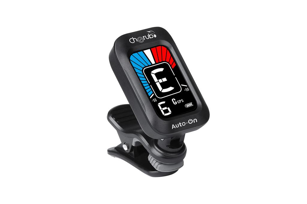 Cherub WST-645 Rechargeable Clip-on Tuner, Rechargeable USB Type-C Charging, Easy-to-Read Display, Multiple Tuning Modes (Ukulele and Bass), Compact