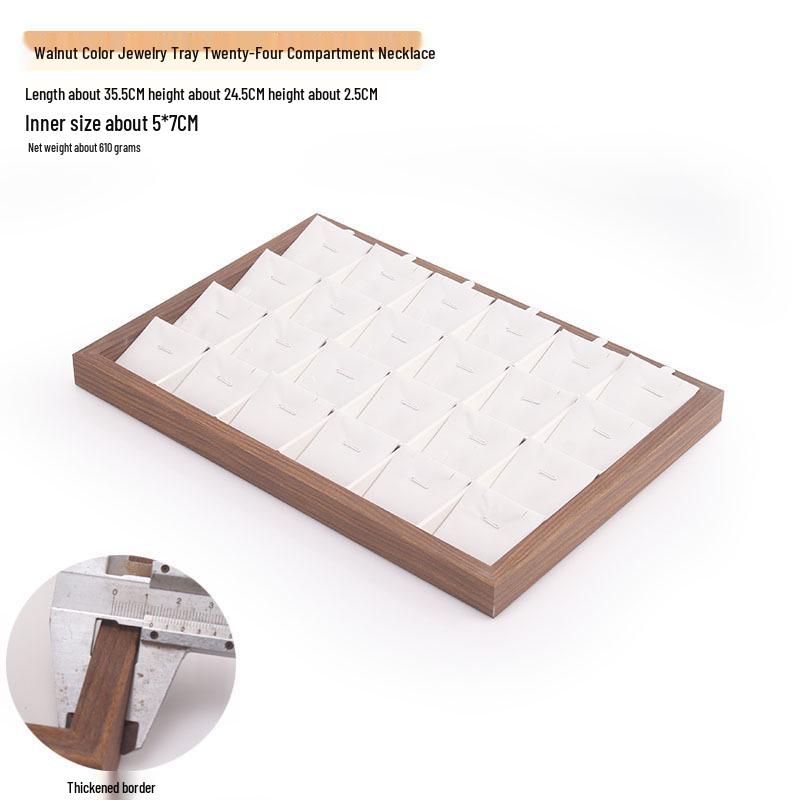 Schmuckschatulle aus Walnussholz mit weißem Leder und Deckel, staubdichte Aufbewahrung für Ohrringe, Ringe, Halsketten und Armbänder.