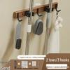 Hàndùn Solid Wood Wall Mop and Broom Holder with Hooks
