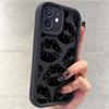 Black Lip Print Sandpaper iPhone 15/16/17 Case with Sky Eye Groove