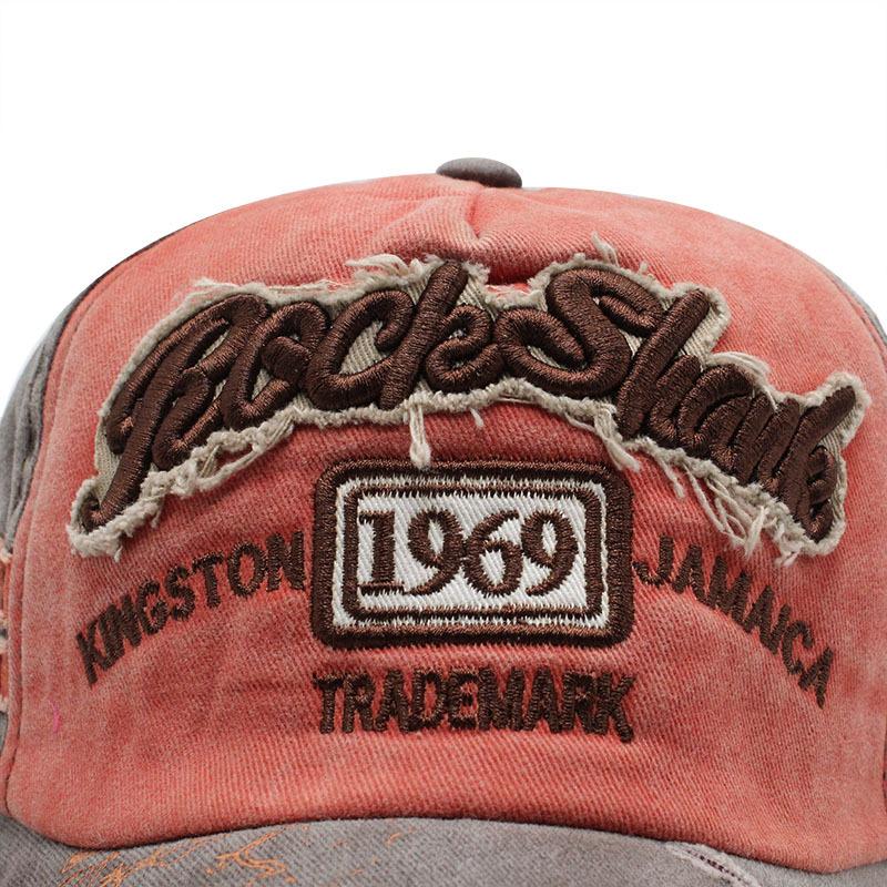 1969 Alphabet Denim Baseball Cap Washed Outdoor Sports Shade Baseball Cap Embroidery